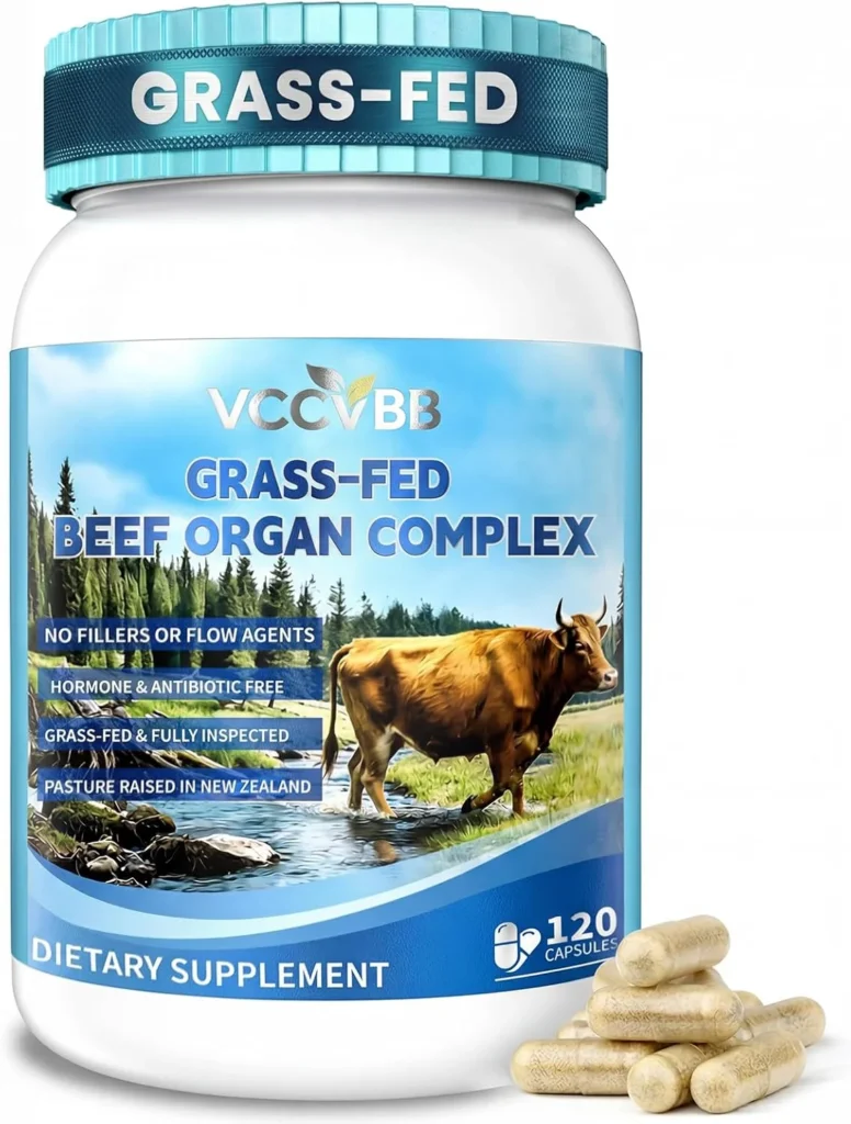 Beef Organ Supplements for Women, Beef Liver, Kidney, Heart, Uterus Tissue, Hormonal Balance, Immune Support,Natural Iron Vitamins Supplements for Energy, Grass Fed Pasture Raised 120 Capsules 71tyiav3vll. ac sl1500